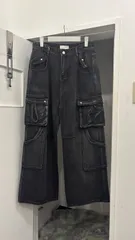 新品未使用【Chikashitsu＋】wave design cargo denim pantsのサムネイル