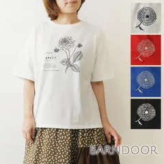 【新品】【BARNDOOR バーンドア】コットン 20 天竺 ダリア ロゴ プリント Tシャツ (1203061)<br><br>レディース 春 夏 カジュアル 夏用 おしゃれ ゆったり 大きめ トレンド ナチュラル ファッション シンプルのサムネイル