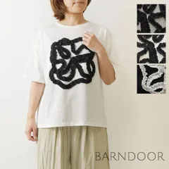 【新品】【BARNDOOR バーンドア】コットン 20 天竺 フリル 花 Tシャツ カットソー (1203063)<br><br>レディース 春 夏 カジュアル 夏用 おしゃれ ゆったり 大きめ トレンド ナチュラル ファッション シンプルのサムネイル