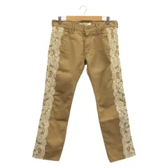 【中古】JUNYA WATANABE COMME des GARCONS サイドレース刺繍コットンパンツ S ベージュ ジュンヤワタナベコムデギャルソン[92]のサムネイル