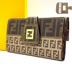 装いに品格を添える】 FENDI 長財布 フェンディ ズッカ柄 ズッキーノ