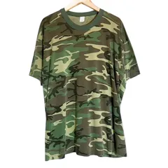 90s USA製 ウッドランドカモ ヴィンテージ Tシャツ シングルステッチ 迷彩 カモフラージュ XXL ビッグサイズ T097のサムネイル
