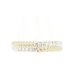 CELINE Diamond Ring, Size 9.5, 0.08ct, Pt900 (Platinum) / K18YG (18k Yellow Gold)