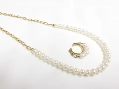 STAR JEWELRY スタージュエリー SV925 淡水パール ネックレス イヤーカフ セットのサムネイル