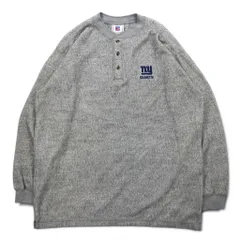NFL ヘンリーネック ロングスリーブ Tシャツ ロンT L グレー コットン NY GIANTSのサムネイル