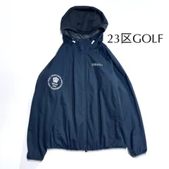 kS02 23区 GOLF ウィンドブレーカー フーデッド パーカー 長袖 ネイビー 紺 フード ロゴ ゴルフウェアのサムネイル