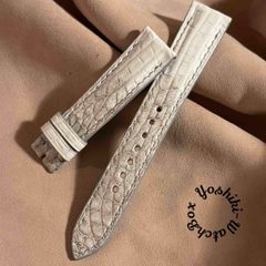 cro-1923 クロコダイル 腕時計ベルト グロス仕上げ ベージュ ラグ幅22