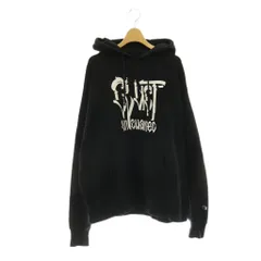 クラクト CLUCT スウェット パーカー ヘブライ語 プルオーバー 長袖 裏起毛 L 黒 ブラック /HS ■GY01のサムネイル