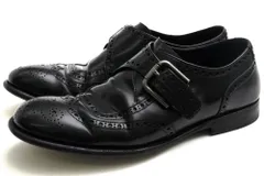 ドルガバ／DOLCE＆GABBANA シューズ ビジネスシューズ 靴 ビジネス メンズ 男性 男性用 レザー 革 本革 ブラック 黒  A10021  ガラス加工 ウイングチップ モンクストラップ レザーソールのサムネイル