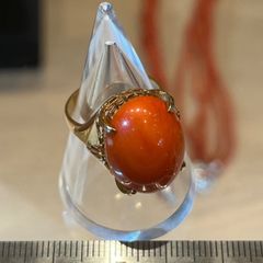 K18 琥珀 アンバーすゴールドリング 11号 18金指輪 18K Au750 - メルカリ