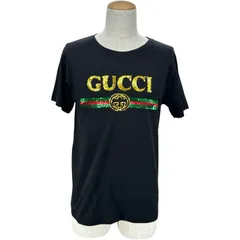 グッチ GUCCI タイガースパンコールロゴ半袖Tシャツ 492347 ブラック コットン メンズ 半袖Ｔシャツのサムネイル