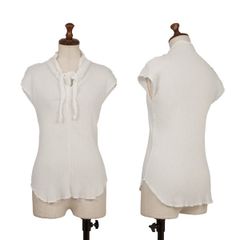イッセイミヤケミーISSEY MIYAKE me ストレッチプリーツカットソー 白F