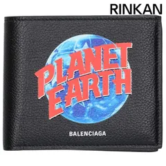 バレンシアガ  594549 Cash Square Folded PLANET EARTH二つ折りレザーウォレット財布 メンズのサムネイル