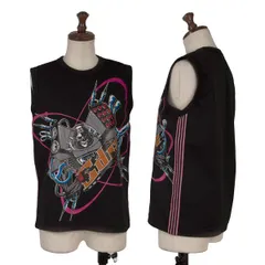 コムデギャルソンCOMME des GARCONS サイドラインラバープリントタンクトップ 黒ピンクM位のサムネイル