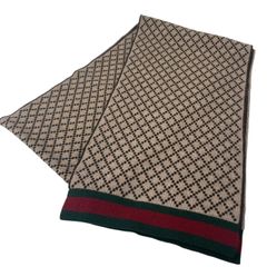GUCCI/グッチ/ディアマンテ/マフラー/ウール/イタリア製/ブラウン