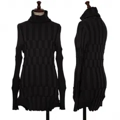 ラグネキカス フォー ヨウジヤマモトRAGNE KIKAS for Yohji Yamamoto 3D格子織りハイネックニット 黒2のサムネイル