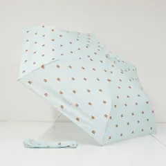 折りたたみ傘  PAUL&JOE ACCESSOIRES ポールアンドジョーアクセソワ USED美品 ネコ ミントグリーン 収納袋付き 55cm FA9539のサムネイル