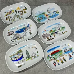 SNOOPY  楕円プレート  6枚セット 食器  世界旅行シリーズ  絵皿  スヌーピーのサムネイル