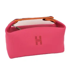HERMES ブリッドアブラックPM ハンドバッグ キャンバス ピンクのサムネイル