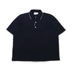 Salvatore Ferragamo イタリア製 ワイドシルエット ポロシャツ L ネイビー コットン ワンポイントロゴ刺繍のサムネイル