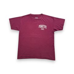 ナルト Primitive 半袖 古着 y2k Tシャツ アニメ anime あずき色 M naruto sakuke L ch-u-2505-006