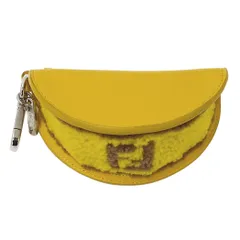 フェンディ FENDI ポーチ レディース ブランド レザー ウール イエロー 7AR706 タコスモチーフ 黄色 おしゃれ 【中古】のサムネイル
