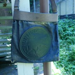 HUNTING WORLD Denim Look Sacoche Shoulder Bag Elephant Logo