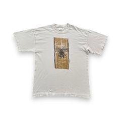 90s アートT ビンテージ Tシャツ 白 USA製 アフリカン Asafo flags 古着 半袖 y2k アフリカンアート a-u-2505-065