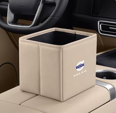 新品 ボルボ 専用 車載ゴミ箱 収納ボックス 防水・防漏 後部座席収納 運転席収納 折りたたみ式 多機能 PUレザー ベージュのサムネイル