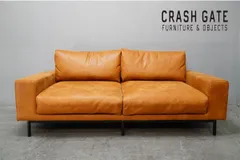 展示美品 CRUSH GATE(クラッシュゲート) PLUTO SOFA (プルート ソファ) 3人掛け 3シーター レザーテックス オーカーブラウン16.5万030713のサムネイル