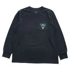 South2 West8 日本製 ロングスリーブ ポケット Tシャツ L/S Round Pocket Tee Circle Horn 長袖 ロンT M ブラック バックプリント PU548のサムネイル