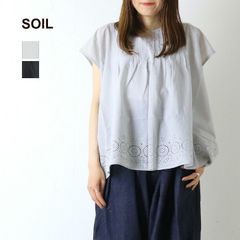 1589 SOIL｜コットン ボイル フラワー プリント スタンドカラー シャツ