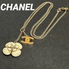 シャネル　CHANEL　ネックレス　ココマーク　カメリア　メッキ　GP　ホワイト　ピンク　ゴールドのサムネイル