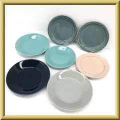 【ほぼ美品】カラープレート お皿 皿 小皿 中皿 丸皿 盛皿 デザート皿 パン皿 ケーキ皿 プレート 5色7枚おまとめ まとめ売り かわいい 食器 洋食器 陶器製 キッチン用品 キッチン雑貨のサムネイル