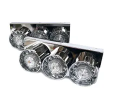 N◆24Vトラック用テールランプ3連 LED 日野 テール テールランプ ロケット 3連テール 丸テール フルLED レトロ デコトラ 大型車 クリアのサムネイル