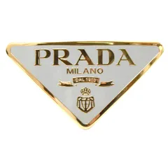 プラダ 服飾小物 レディース トライアングルロゴ メタル バレッタ ヘアクリップ スティール×真鍮 グレー×ゴールド PRADA 1IF050_2BA6_F0WYK 中古のサムネイル