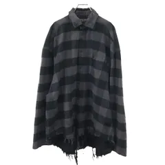 BALENCIAGA バレンシアガ 22AW オーバーサイズチェックシャツジャケット 720101 TNM38 ブラック グレー 1のサムネイル