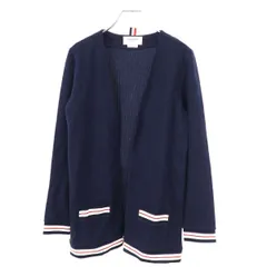 THOM BROWNE トム ブラウン クリケットストライプVネックカーディガン FJT265A-J0068-415 ネイビー 40のサムネイル