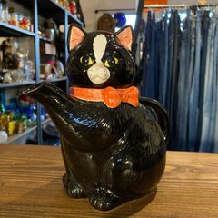 MP499) 大橋陶器 猫 ティーポット 中古 現状品 / OHASHI ネコ 招き猫 