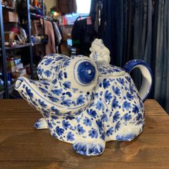 MP499) 大橋陶器 猫 ティーポット 中古 現状品 / OHASHI ネコ 招き猫 