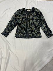 日本製】Vintage ペイズリー柄 ショート丈 ノーカラージャケット