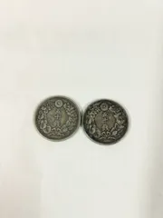 旭日五十銭銀貨 明治40年・43年 2枚セット 古銭 銀貨 コレクション