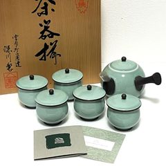 ◼︎未使用保管品◼︎【深川製磁】百年庵 笹青磁 茶器揃 急須茶器 元箱