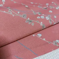 ポリエステル着物専門店in.style◆小紋着物◆単衣◆広衿◆洗える着物◆枝花文様◆身幅広め◆裄69cm◆丈162.5cmのサムネイル