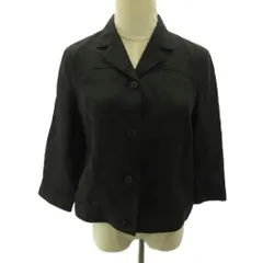 タルボット TALBOTS 美品 テーラードジャケット 麻 リネン ショート丈 4 黒 ブラック 0607のサムネイル
