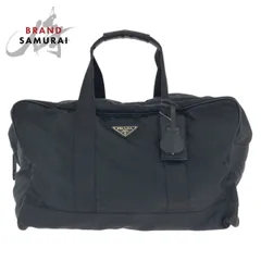美品 PRADA プラダ テスート サフィアーノ 三角ロゴプレート ブラック ナイロン/レザー ボストンバッグ トラベルバッグ 603370【中古】のサムネイル