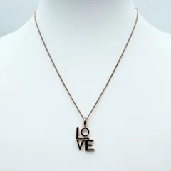SAINT LAURENT（サンローラン）LOVE ペンダント ネックレス ローズゴールドトーン ロゴチャーム レディース 669087Y1500のサムネイル