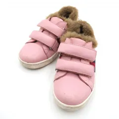GUCCI（グッチ）エース キッズスニーカー レザースニーカー ピンク シェリーライン ファー ベルクロ イタリア製 【中古】のサムネイル