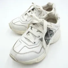 GUCCI（グッチ） 猫プリント レザースニーカー ローカットスニーカー ホワイト キッズ 27サイズ 約16.5～17.0cm相当 【中古】のサムネイル