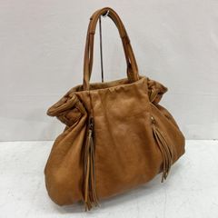 ARISTOLASIA トートバッグ ギャザー レザー 肩掛け ブラウン - メルカリ
